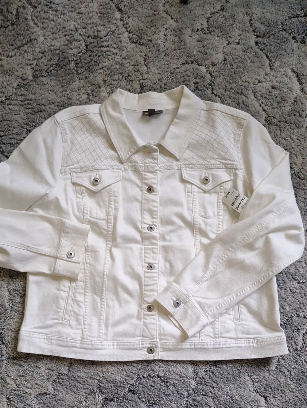 Style&Co. White Embroidered Denim Jacket NWT Womens Size XXL